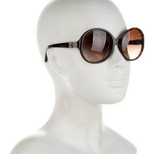 Bvlgari Oversized Oval Tortoise Rhinestone Sunglasses